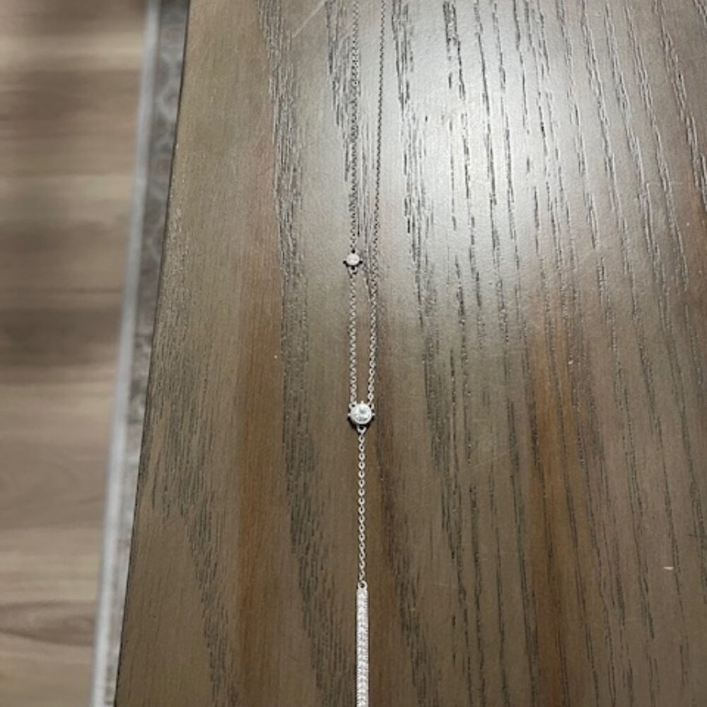 Judith Ripka Y Necklace with Hanging Bar